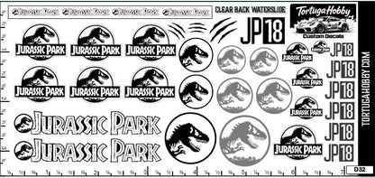 Jurassic Park - Waterslide Decals - Variety Scale