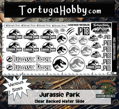 Jurassic Park - Waterslide Decals - Variety Scale