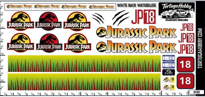 Jurassic Park - Waterslide Decals - Variety Scale