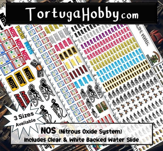 NOS (Nitrous Oxide System) Model Decals - Waterslide Decals