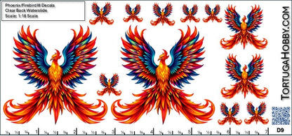 Phoenix/Firebird III - Clear and White Waterslide Decals - 1:18, 1:24 & 1:64 Scale