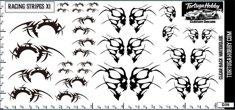 Racing Stripes XI - Waterslide Decals for Models, Derby Cars and More