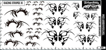 Racing Stripes XI - Waterslide Decals for Models, Derby Cars and More