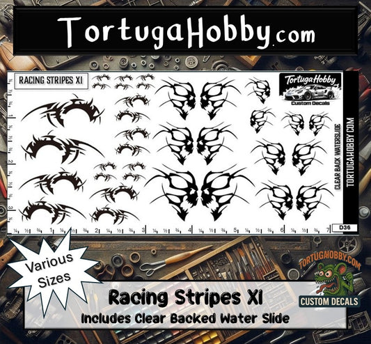 Racing Stripes XI - Waterslide Decals for Models, Derby Cars and More