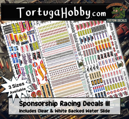 Racing Sponsorship Decals III - Models Cars & Derby - Various Scales