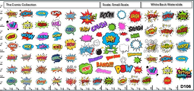 Comics Collection Decals - Great for Models, Derby or Other Projects