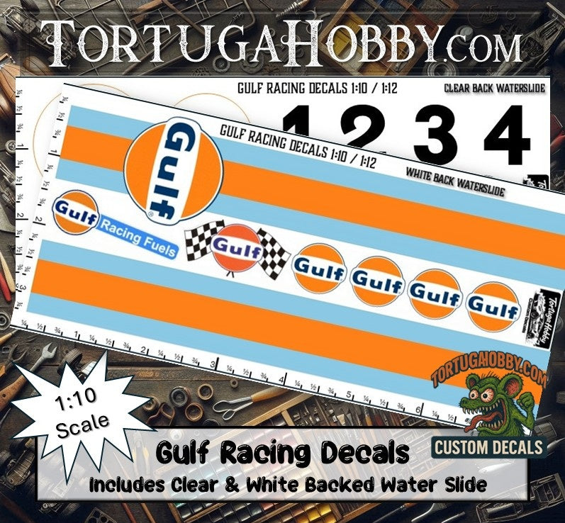 Gulf Decals - Water Slide Decals 1:10 Scale / 1:18 Scale or 1:24 Scale Models, RC or Derby