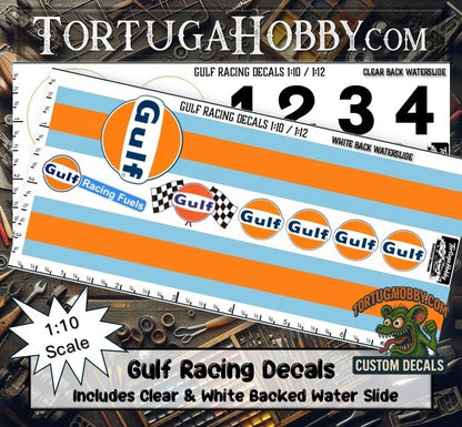 Gulf Decals - Water Slide Decals 1:10 Scale / 1:18 Scale or 1:24 Scale Models, RC or Derby