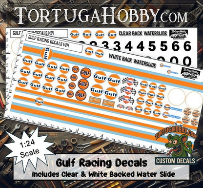 Gulf Decals - Water Slide Decals 1:10 Scale / 1:18 Scale or 1:24 Scale Models, RC or Derby