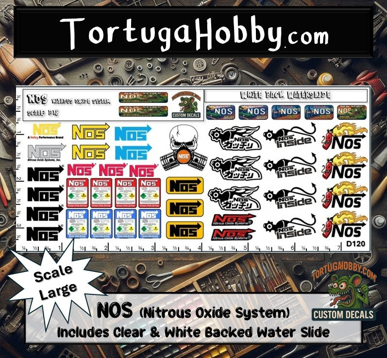 NOS (Nitrous Oxide System) Model Decals - Waterslide Decals