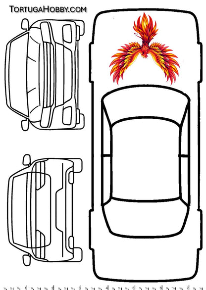 Phoenix/Firebird II - Clear and White Waterslide Decals - 1:18, 1:24 & 1:64 Scale