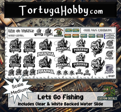 Lets Go Fishing- Piranha Decals - Great for Models, Derby or Other Projects
