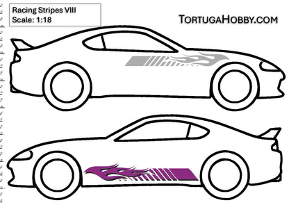 Racing Stripes VIII - Clear Water Slide Decals - 1:64, 1:24 & 1:18 Scale