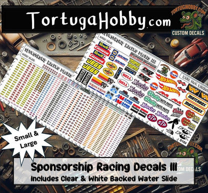 Racing Sponsorship Decals III - Models Cars & Derby - Various Scales