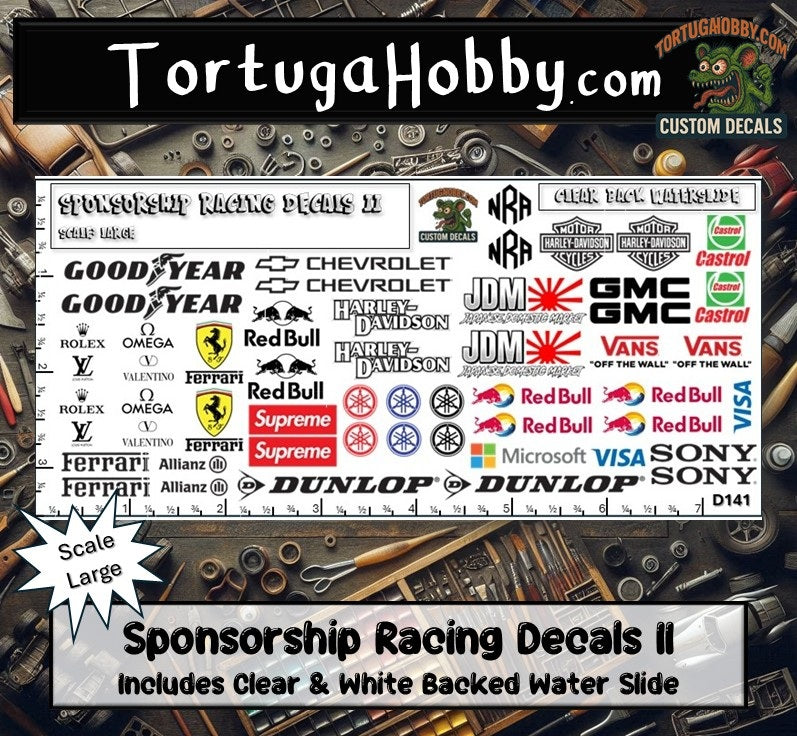 Racing Sponsorship Decals II - Models Cars & Derby - Various Scales