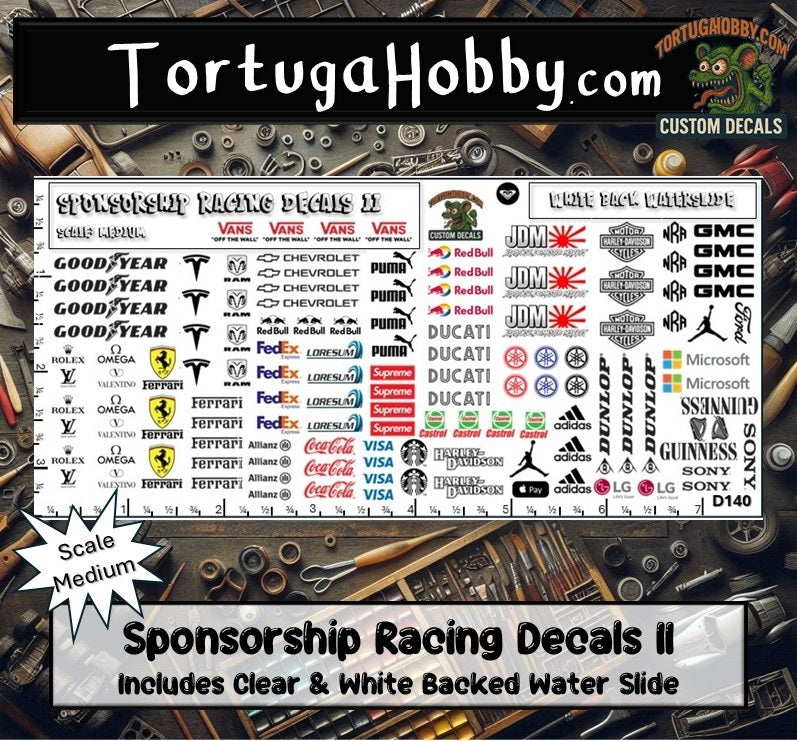 Racing Sponsorship Decals II - Models Cars & Derby - Various Scales