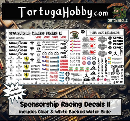 Racing Sponsorship Decals II - Models Cars & Derby - Various Scales