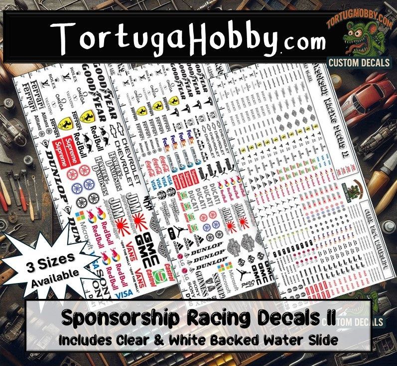 Racing Sponsorship Decals II - Models Cars & Derby - Various Scales