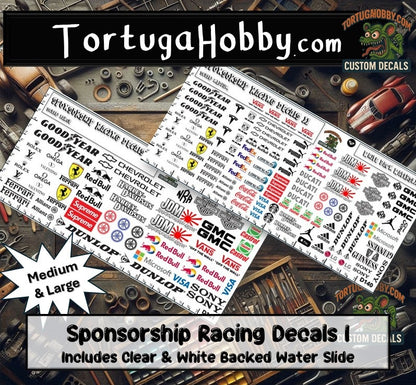 Racing Sponsorship Decals II - Models Cars & Derby - Various Scales
