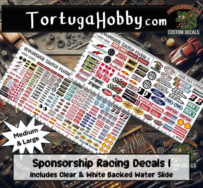 Racing Sponsorship Decals I - Models Cars & Derby - Various Scales