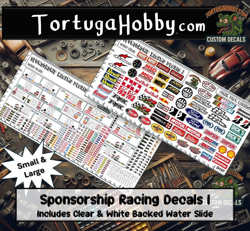 Racing Sponsorship Decals I - Models Cars & Derby - Various Scales