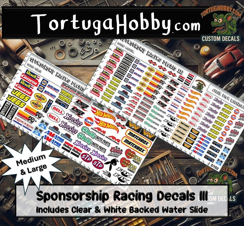 Racing Sponsorship Decals III - Models Cars & Derby - Various Scales