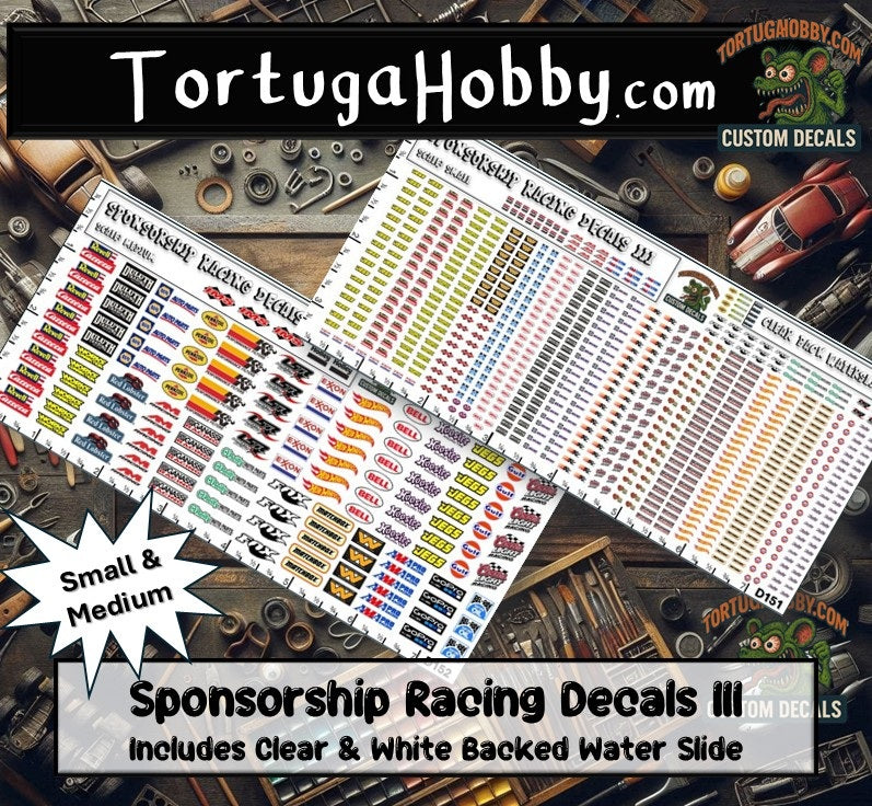 Racing Sponsorship Decals III - Models Cars & Derby - Various Scales