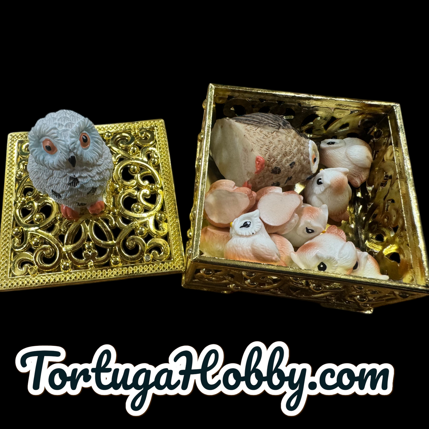 10pc Owl Counters in Golden Box Perfect for Unique Game Night - CCG - Role Play