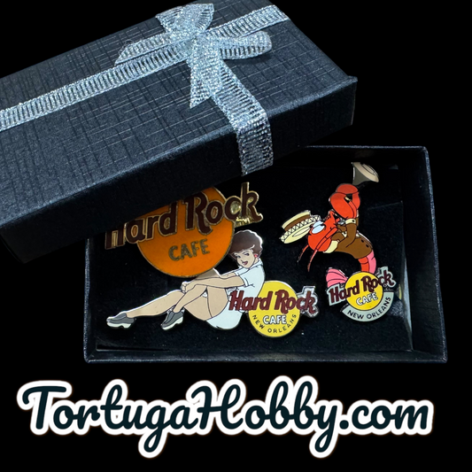 2002 - Hard Rock Cafe - New Orleans 3 Pin Set - Featuring Lobster & Pin-up Girl