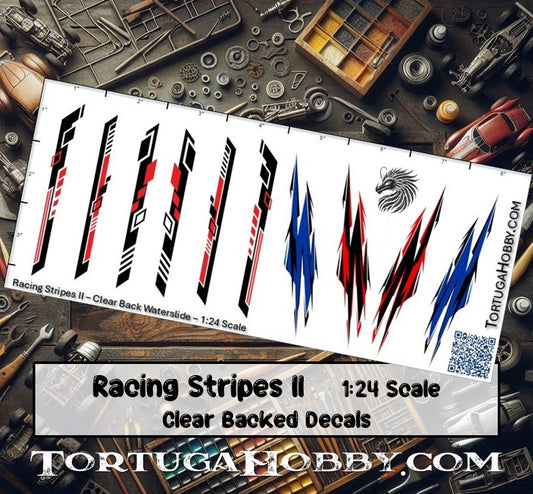 Racing Stripes II - Clear Water Slide Decals 1:24 Scale
