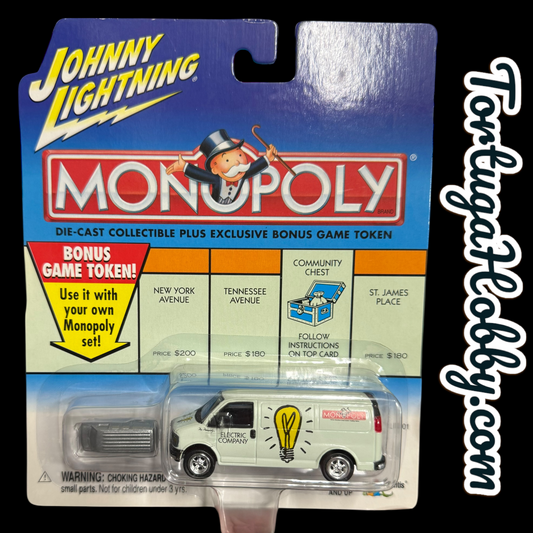 1991 - Johnny Lightning- Monopoly- Electric Company Cargo Van With Game Token