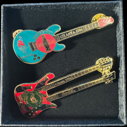 1996 - Hard Rock Cafe - Atlanta - Coca-Cola Olympic 2 Pin Set