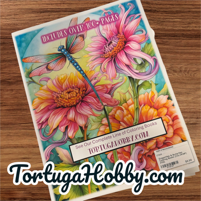 Dragonflies & Butterflies - Adult Coloring Book. 100+ Pages.