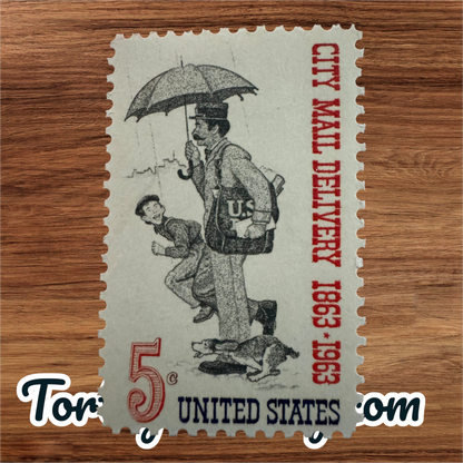1963 - Commemorative City Mail Delivery - US 1238 - 5 Cent Stamp X4