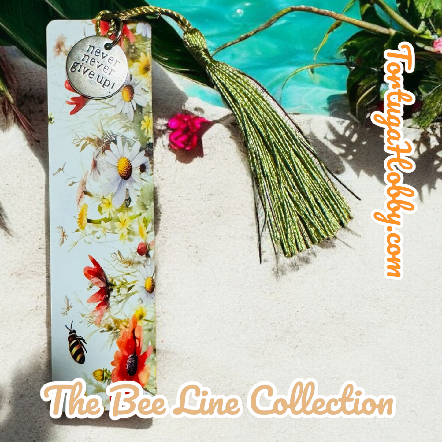 Bookmark - Bee Garden - Aluminum Artisan Bookmark - Part of the Bee Line Collection