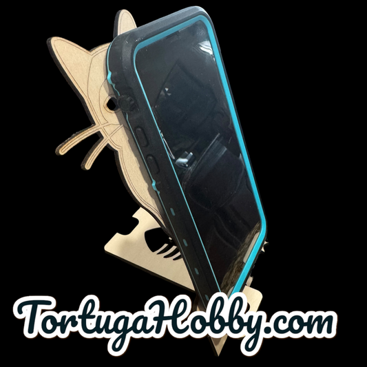 Kitten Wood Phone Stand