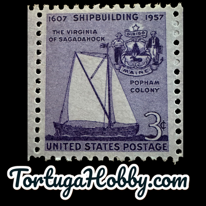 1957 - 350th Anniversary Of Americas Ship Building Industry 3-Cent Stamp - 4 Stamps