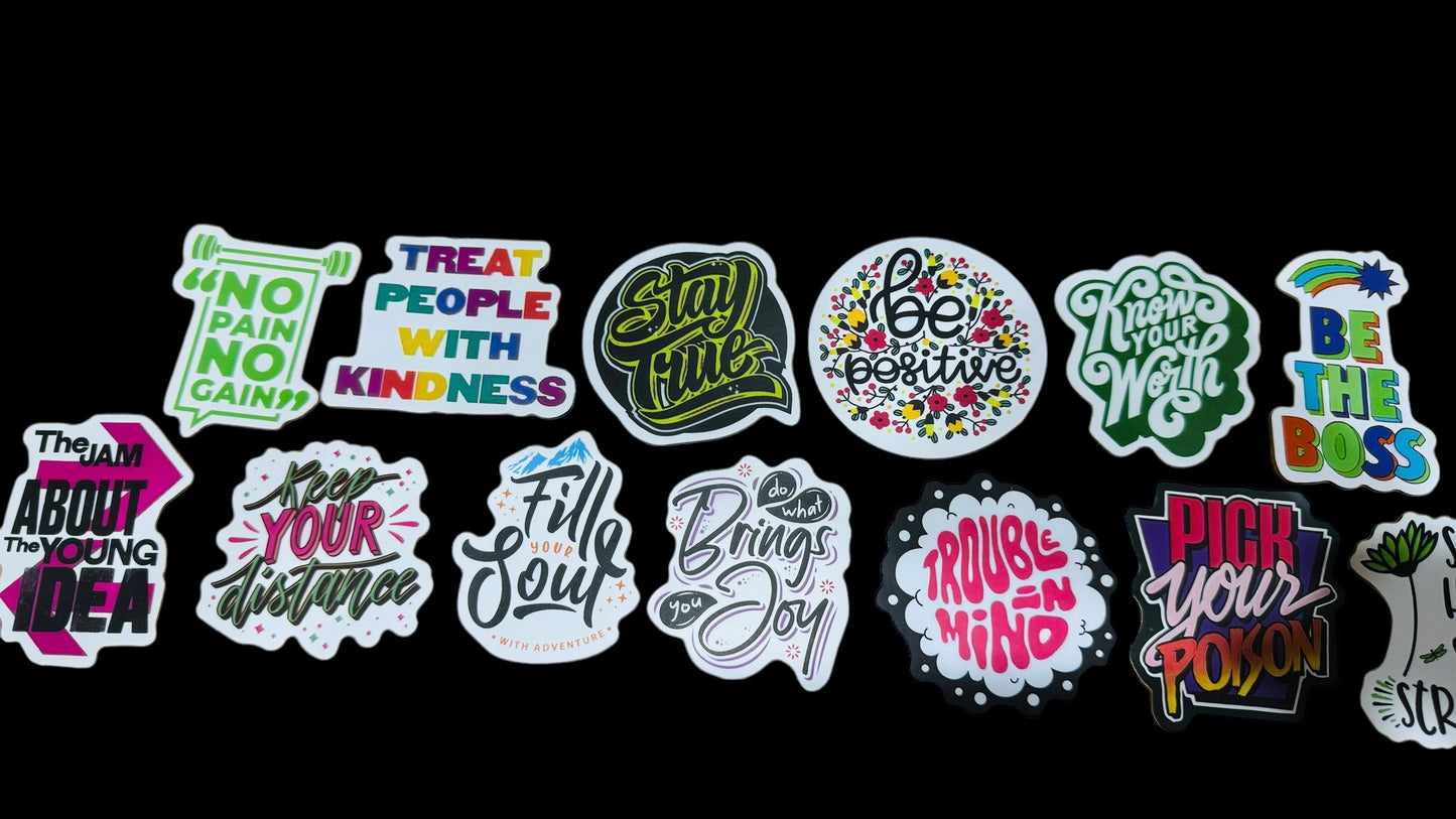 25 Be Inspirational - Positive Motivational and Inspirational Stickers for Laptops, Water Bottles, Skateboards, Lockers and More