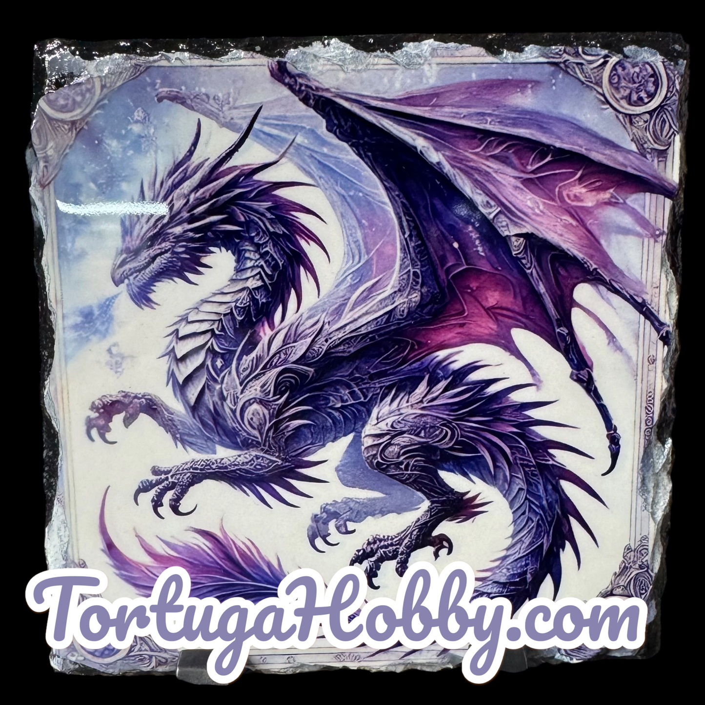 One Of A Kind Dragon Artwork On Slate Artwork & 20oz Tumbler - Unique - Only 1