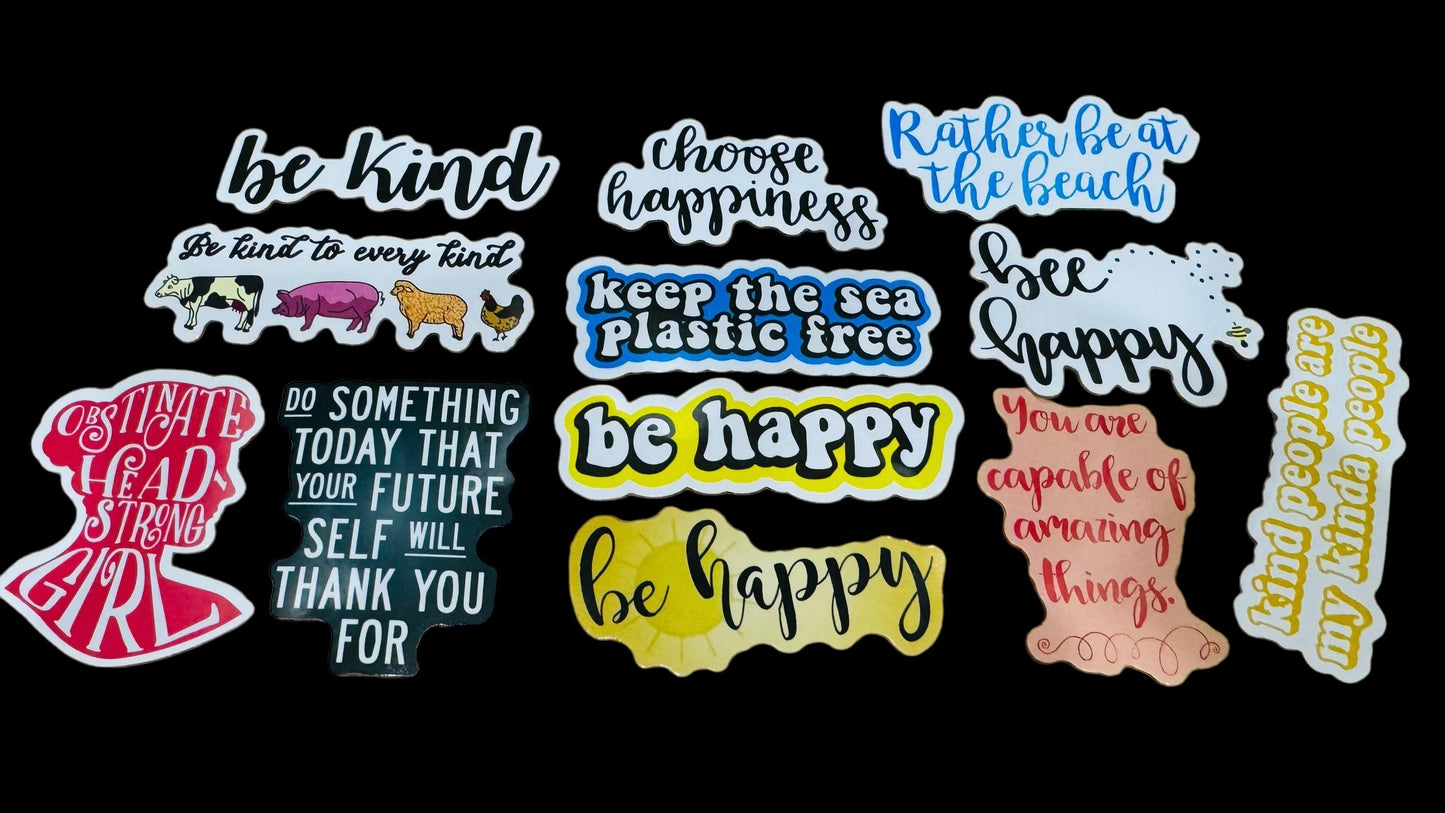 25 Be Inspirational - Positive Motivational and Inspirational Stickers for Laptops, Water Bottles, Skateboards, Lockers and More