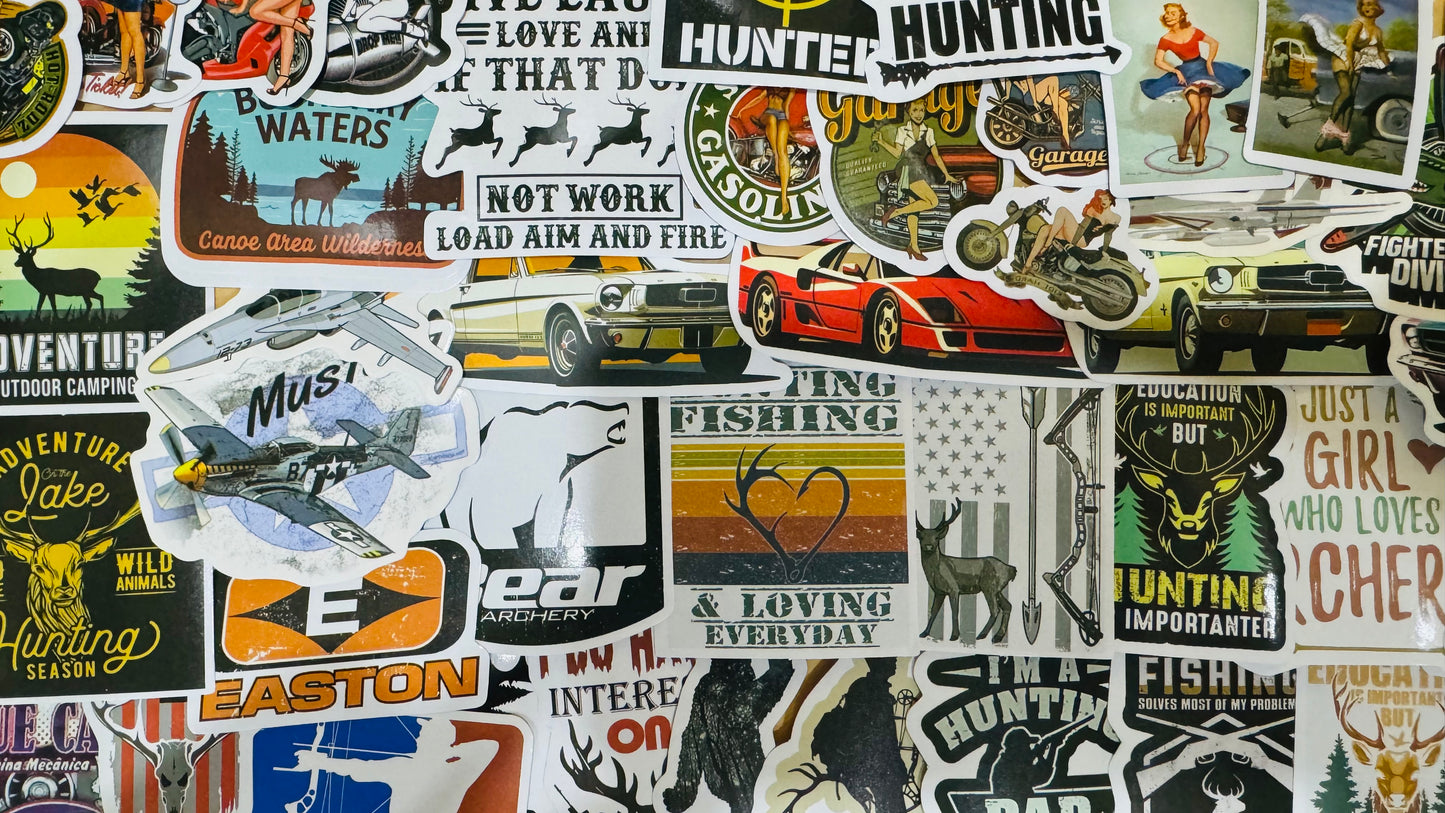 25 Mancave Stickers - Show Your Manliness Laptops, Water Bottles, Skateboards, Lockers and More