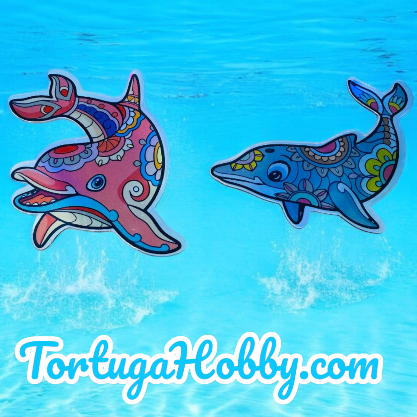 25 Holographic Dolphin Stickers for laptops, Water Bottles, Skateboards, Lockers and More