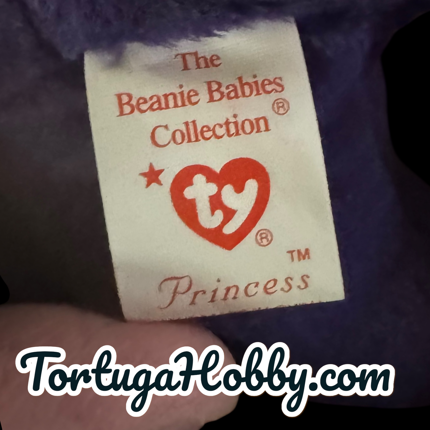 1993 - TY Beanie Baby - PRINCESS DIANA the Purple Teddy Bear. - Errors Listed