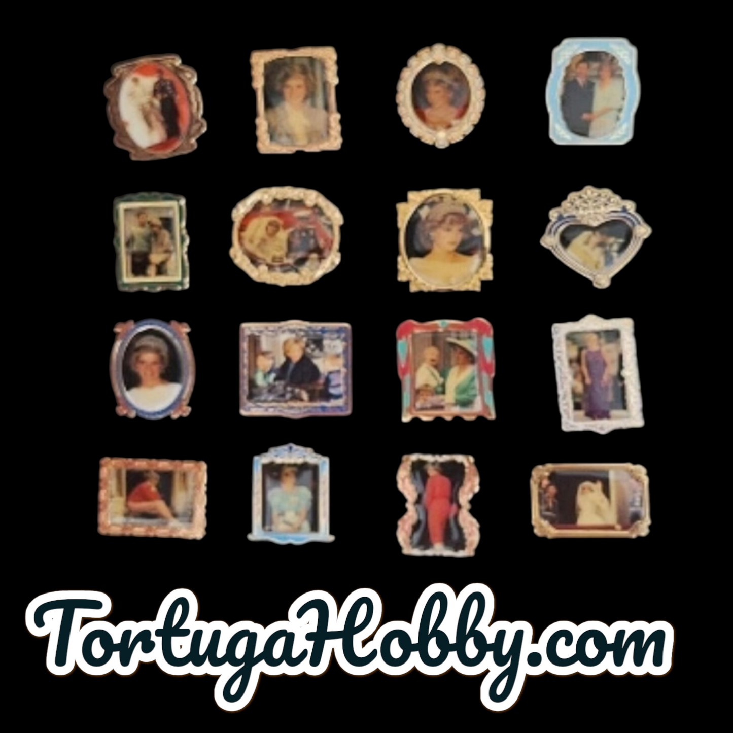 1980 - Beautiful Princess Diana 32 Pin Collection with Wooden Case
