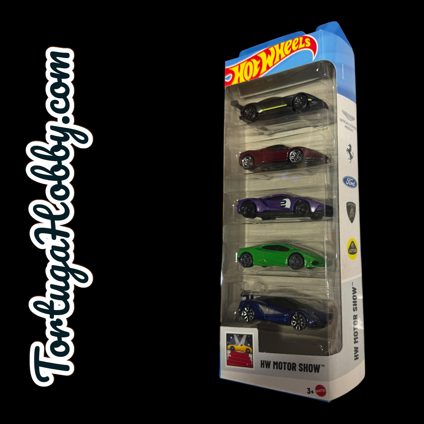 2025 - Hot Wheels - 5 Car Pack - Motor Show Included Ferrari In Pack