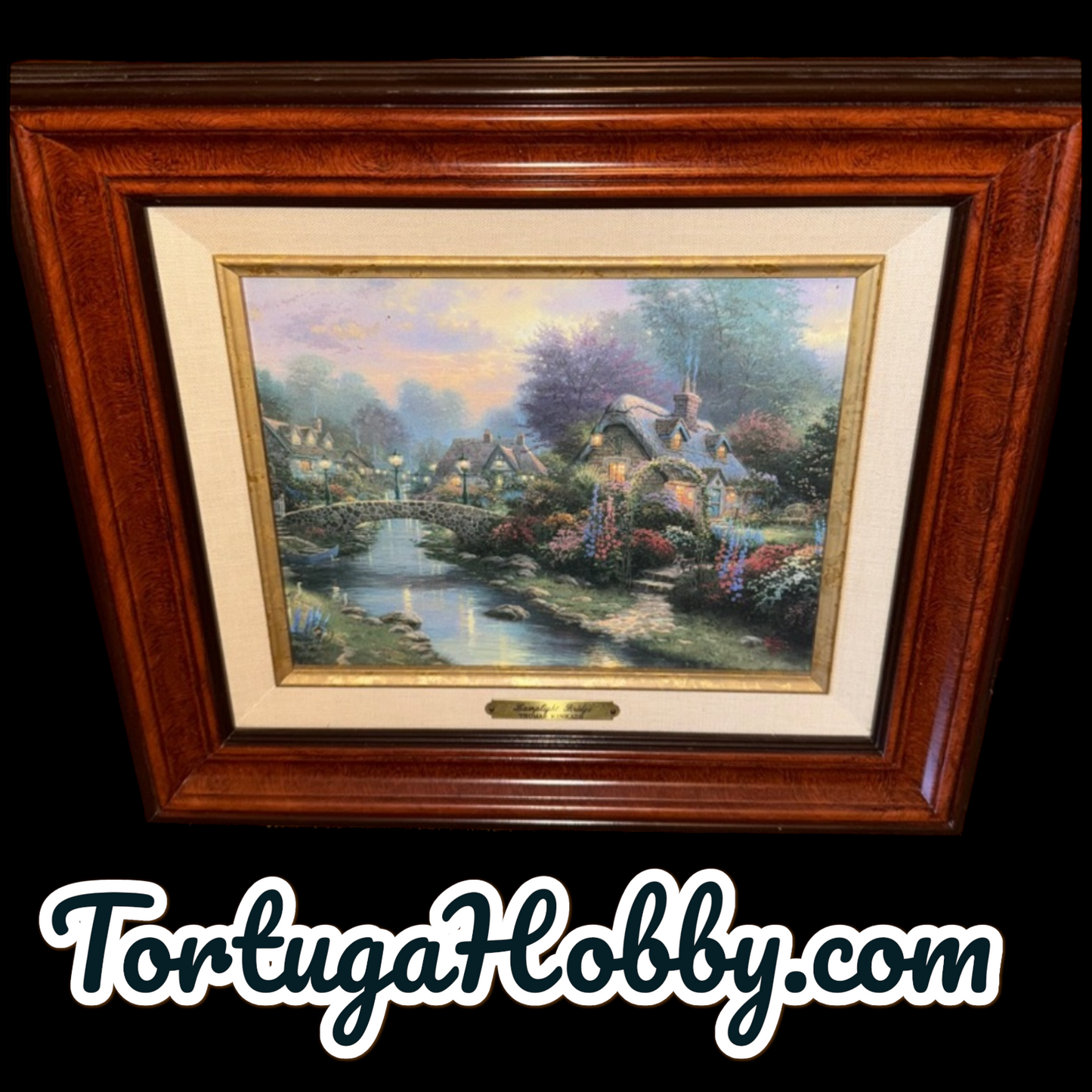 2001 - Thomas Kinkade Limited Edition Canvas - Lamplight Bridge