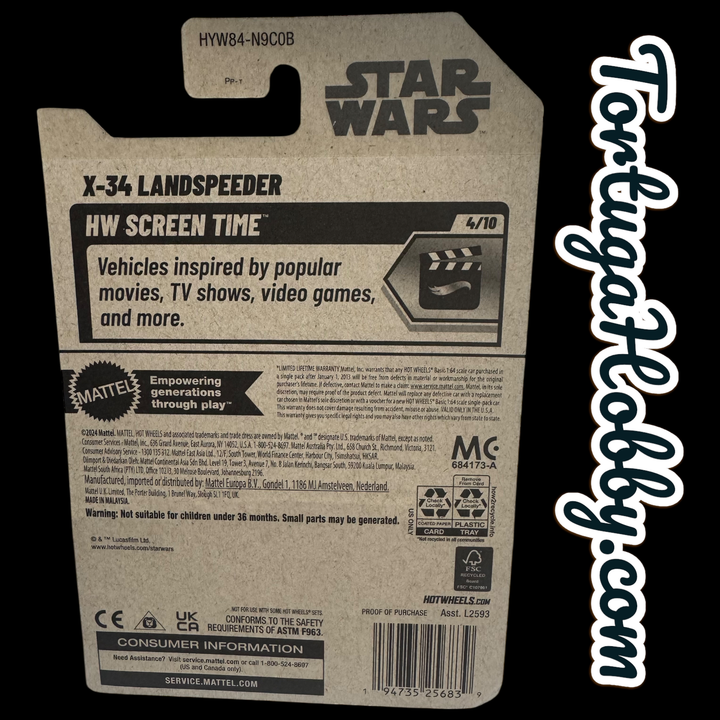2025 - X-34 Landspeeder 31/250 Hot Wheels STAR WARS Screen Time 4/10 HYW84
