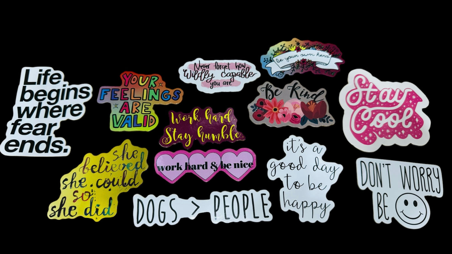 25 Be Inspirational - Positive Motivational and Inspirational Stickers for Laptops, Water Bottles, Skateboards, Lockers and More