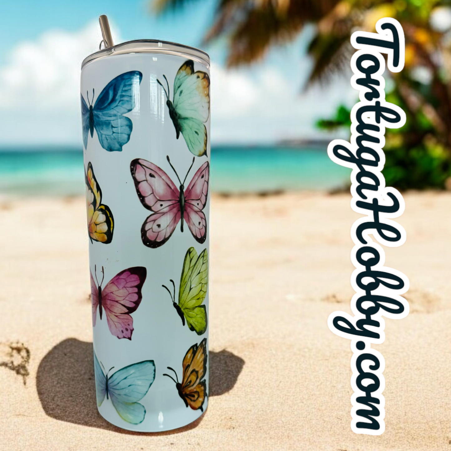 Tumbler’s - Colorful Butterflies - Thin Stainless Steel 20oz Tumbler