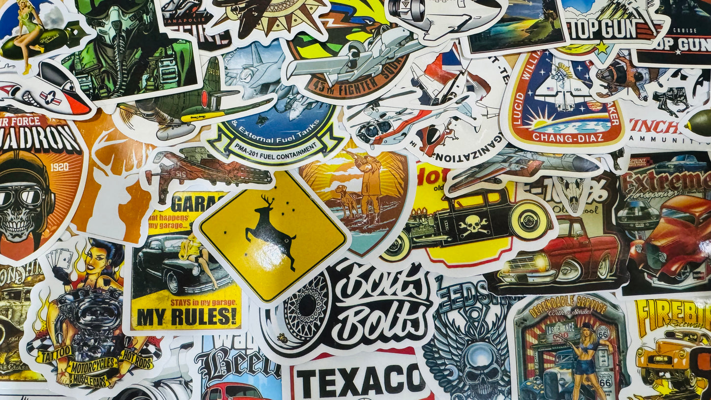 25 Mancave Stickers - Show Your Manliness Laptops, Water Bottles, Skateboards, Lockers and More